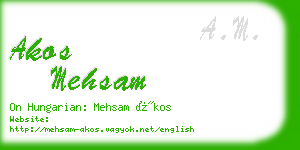 akos mehsam business card